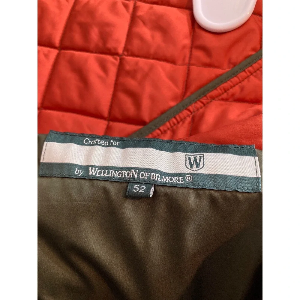 Wellington of Bilmore Men's Quilted Vest Size 52 XL Olive Green Old Money Gentry